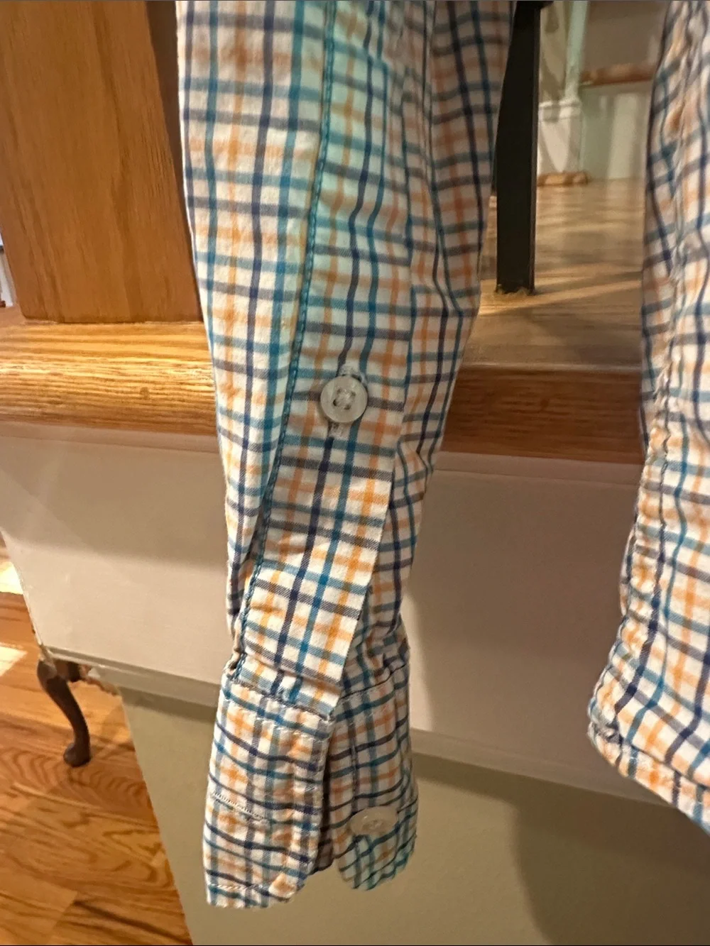 J. Crew Men's Plaid Button-Down Shirt - Blue, Yellow & White